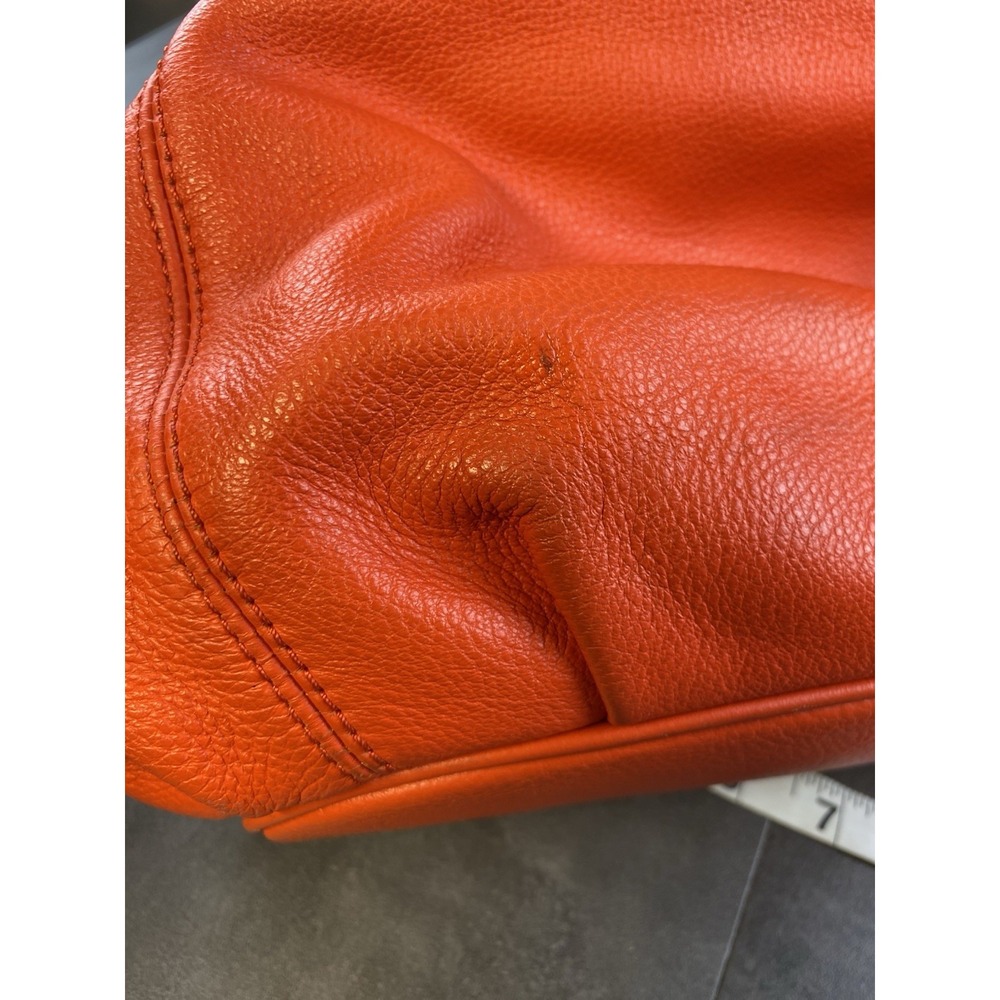Michael Kors Orange Leather Hobo Shoulder Bag w/ Charm-See Description - Picture 14 of 14